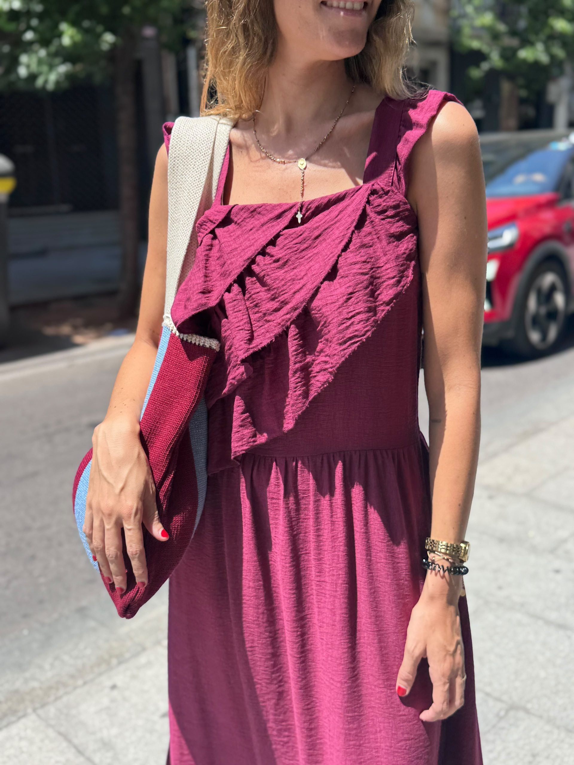 VESTIDO VOLANTES ASIMÉTRICOS