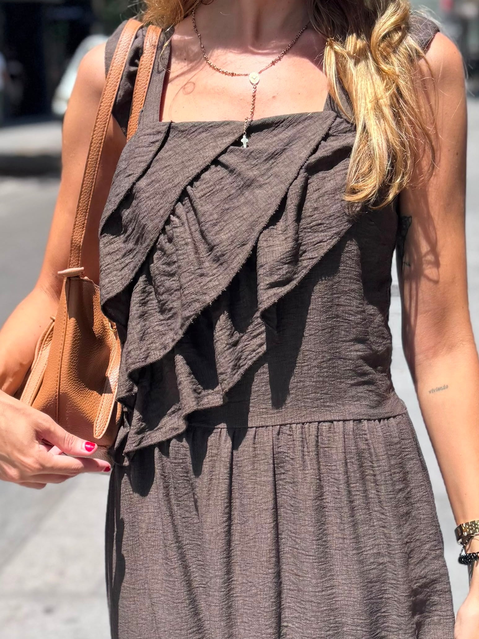 VESTIDO VOLANTES ASIMÉTRICOS