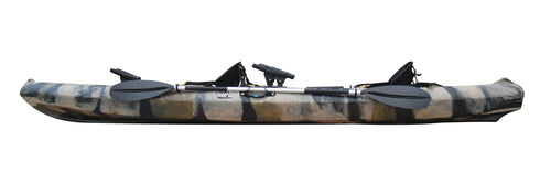 2026 Kayak de pesca tándem BKC TK181 de 3,9 m para 2 personas con asientos acolchados y remos