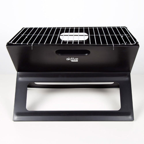 Barbacoa A Carbón Portátil Y Plegable Aktive, 45x29x30cm, De Acero, Con Asa De Transporte
