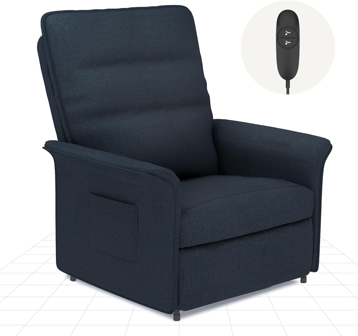 FLEXISPOT Sillón de Relax Eléctrico con Respaldo Ajustable, Reclinable de 105° a 155°, Sillon Reclinable, Sofá Relax Ergonómico Sillón para Dormitorio, Salón y Cine en casa (Gris Oscuro)