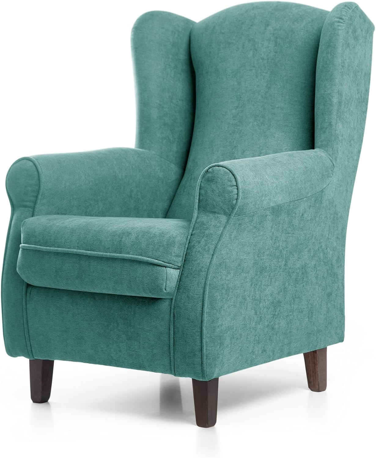 SUENOSZZZ-ESPECIALISTAS DEL DESCANSO SUEÑOS ZZZ - Sillón Irene, sillón orejero de Lactancia tapizado en Tela Anti Manchas Color Marrón, sillón butaca para Dormitorio, salón o habitación de bebé