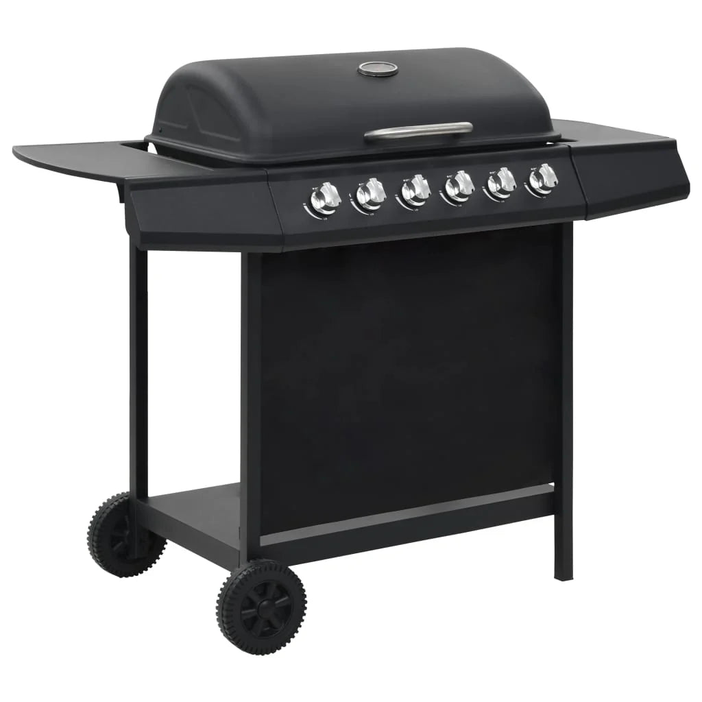 2026 Barbacoa portátil de gas con 6 zonas de cocción negra de acero V3794