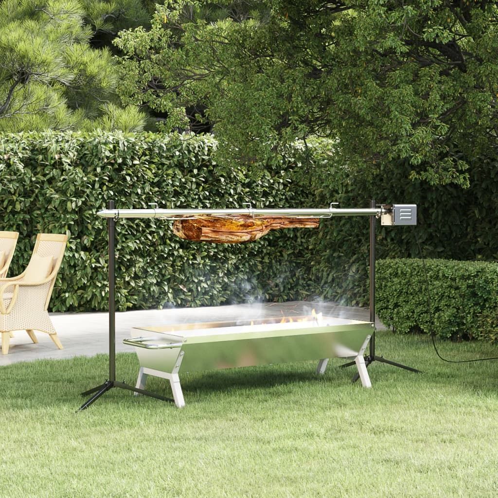 Barbacoa Automática Con Motor Acero Inoxidable 150x46,5x82,5 Cm Vidaxl