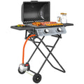 Barbacoa De Gas De Acero Inoxidable Abs Outsunny-101x50x102 Cm. Negro