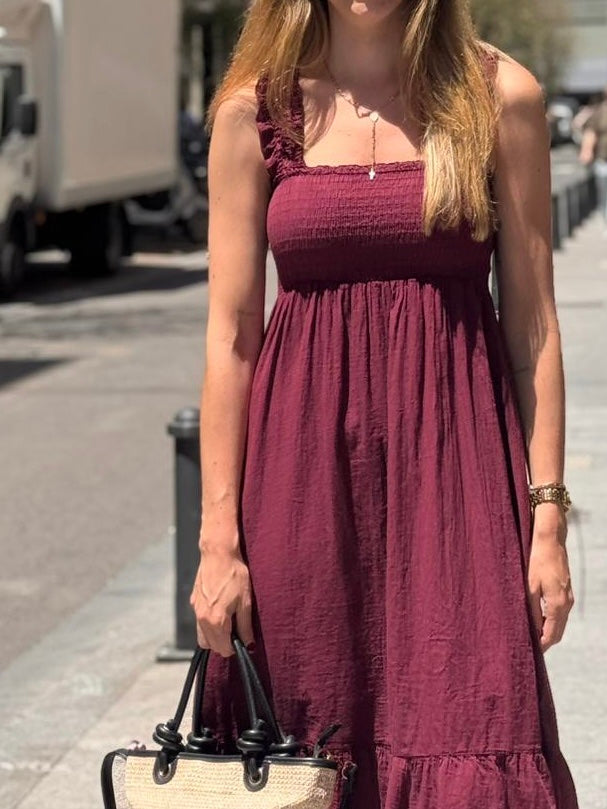 VESTIDO LISO NIDO DE ABEJA