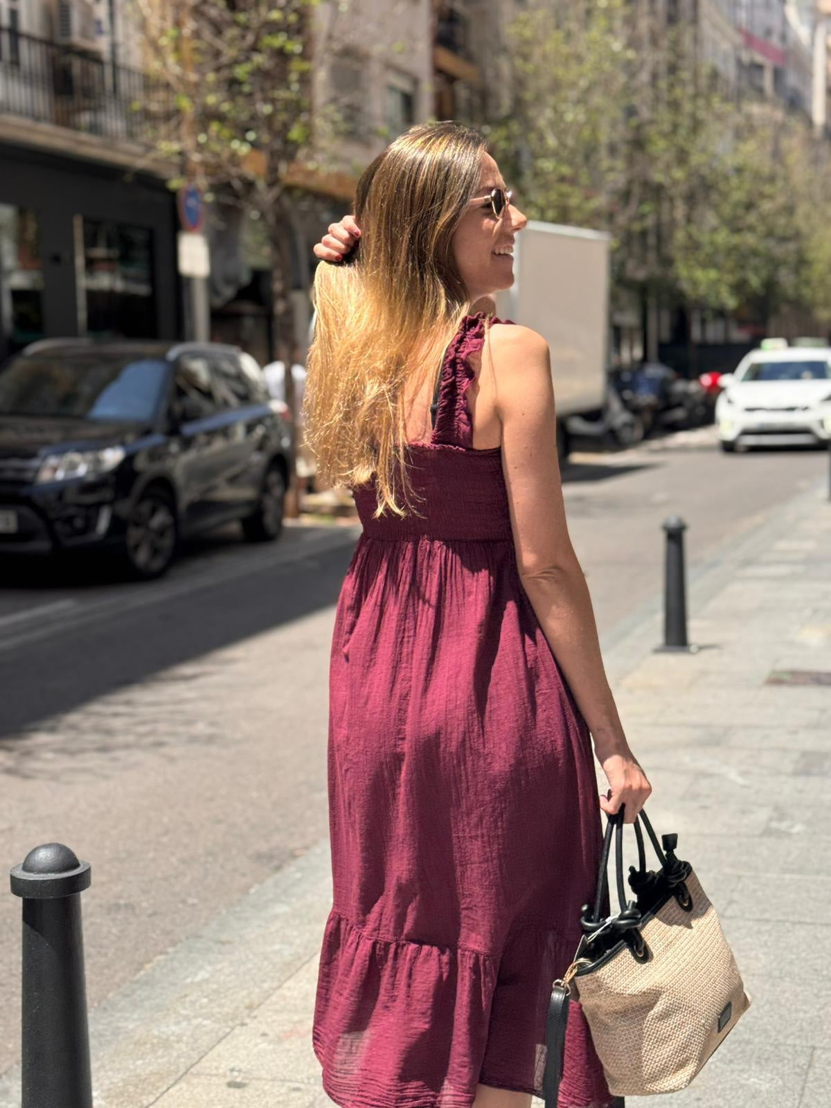 VESTIDO LISO NIDO DE ABEJA